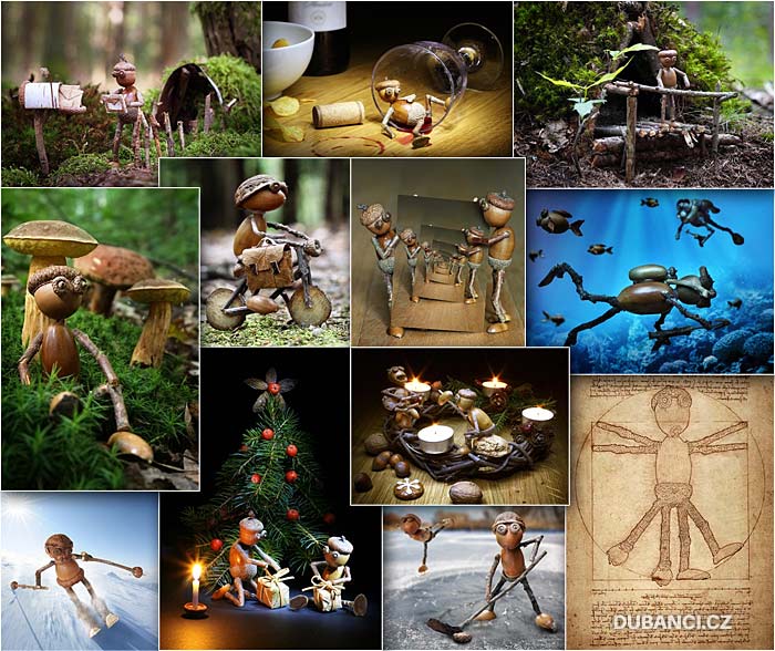 Various funny postcards with my acorn elves