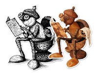 Acorn elves small and wall stickers